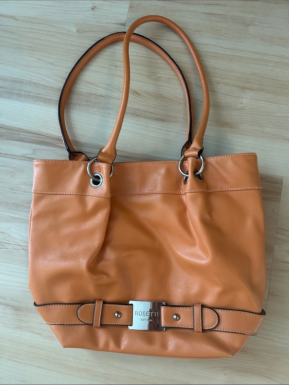 Rosetti Orange Shoulder Bag with Silver Plate - Picture 2 of 4